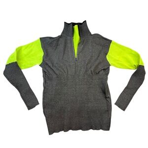 Magid AeroDex Technology Gray Neon Quarter Zip Cut Resistant Pullover Size L